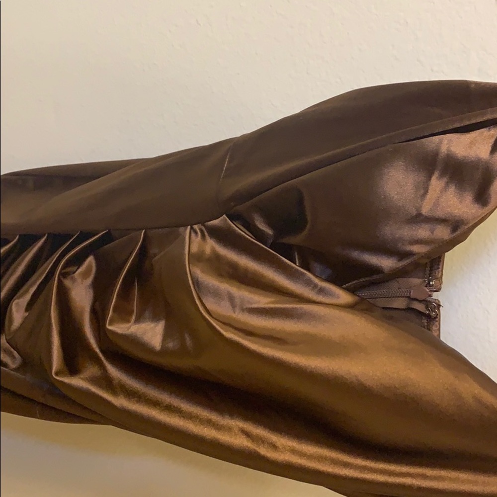Satin Brown fitted dress